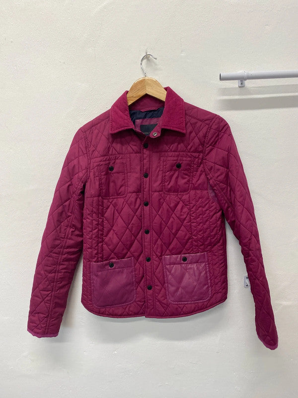 Fab Cerise Pink quilted jacket from River Island UK6 KM004