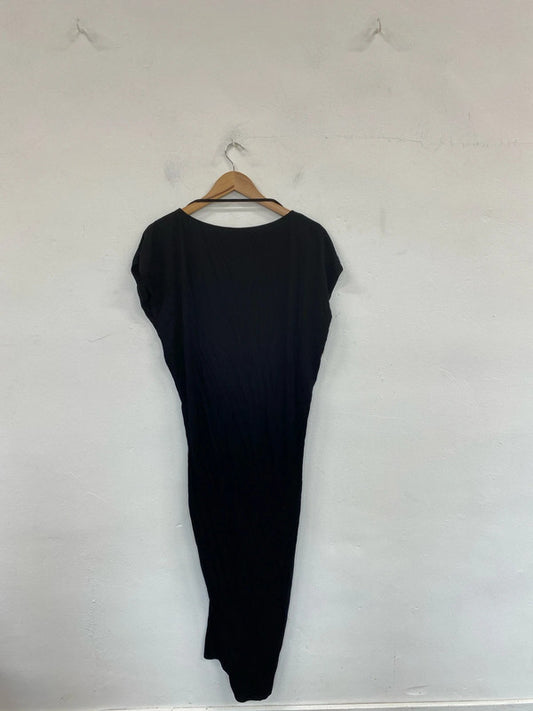 Asos Fabulous Black Jersey Low Back Maxi Dress UK 12 NN001