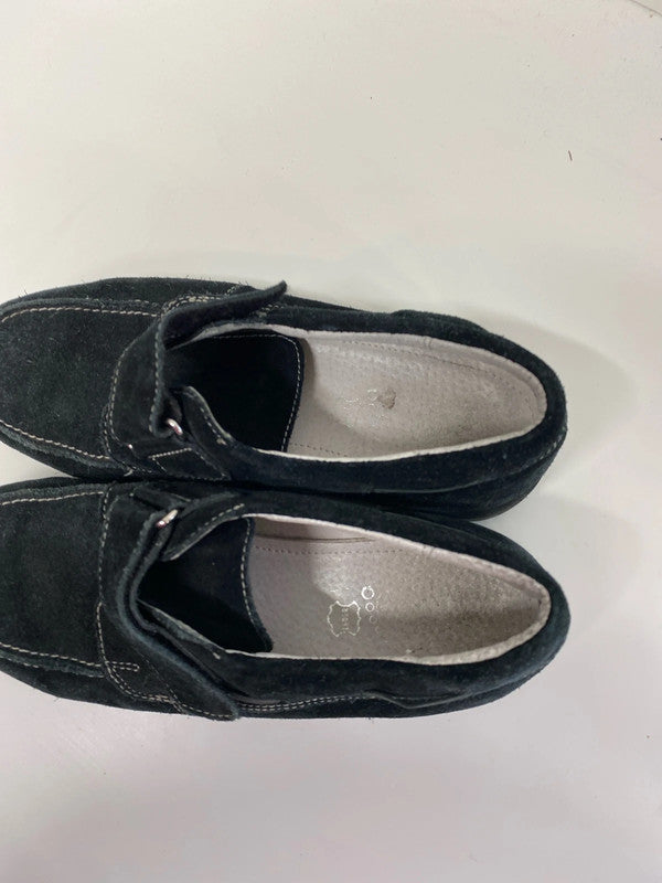 Fabulous Black suede school or smart shoes uk3 JS004