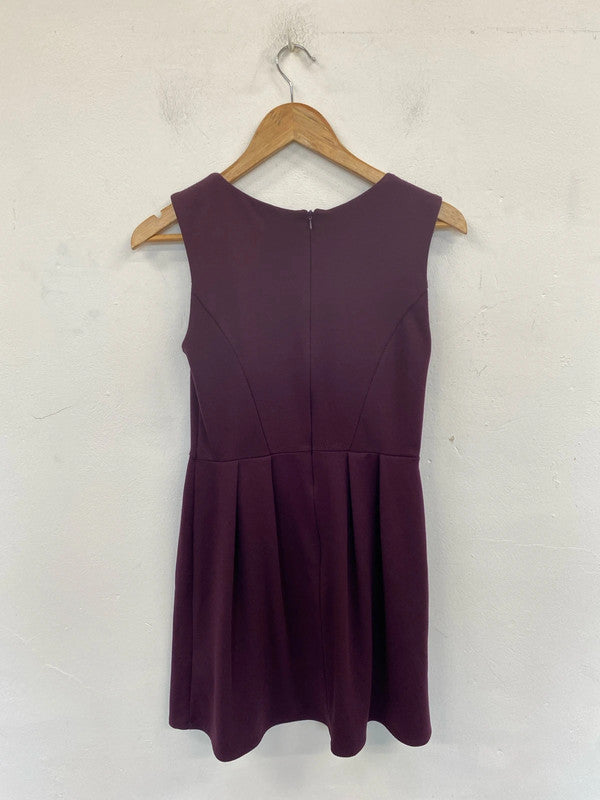 F&F Stylish Plum Skater Mini Dress UK 10 SW001