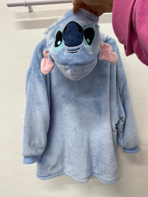 Fabulous Reversible Lilo &!Stitch fleece pyjama top hoodie Age 9-10 JS004