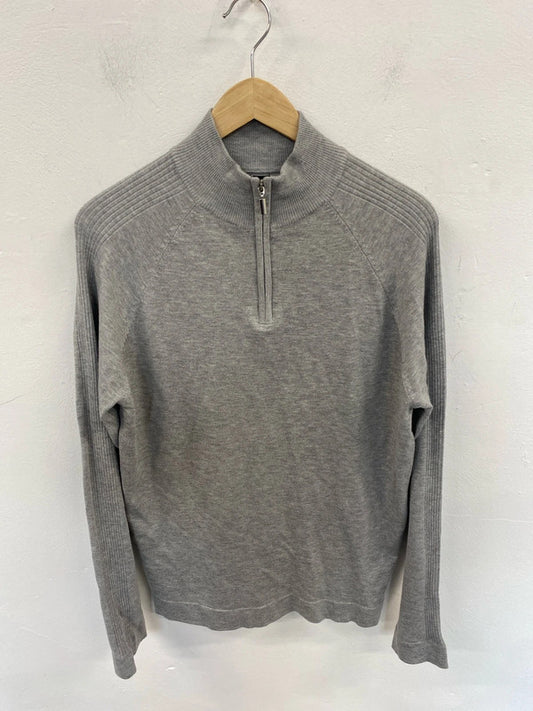 Classic 1/4 zip River Island grey jumper M SD001