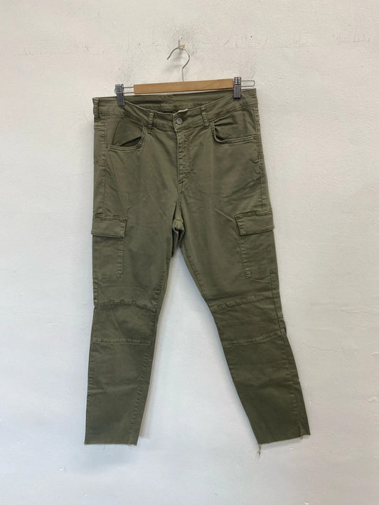 Lovely &denim khaki cargo trousers skinny high waist W 32 KM003