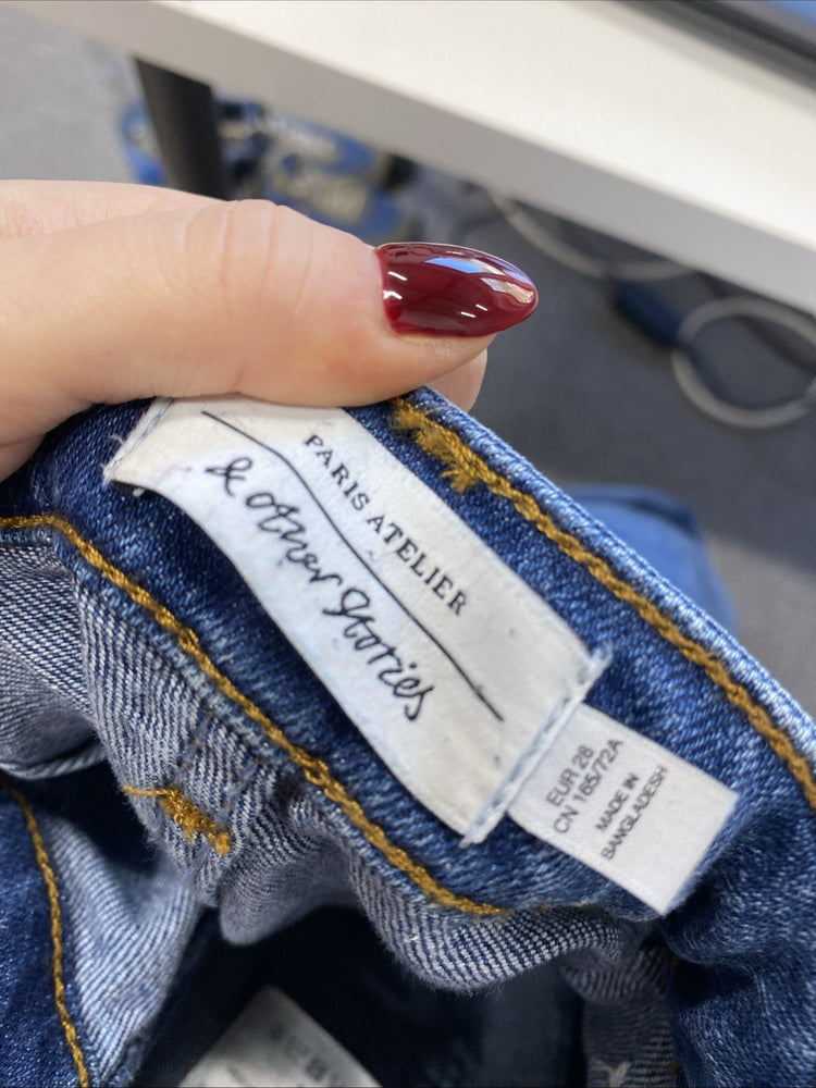 Lovely & Other Stories Womens Flare Jeans Blue 28 High Waist Stretch Denim CD001