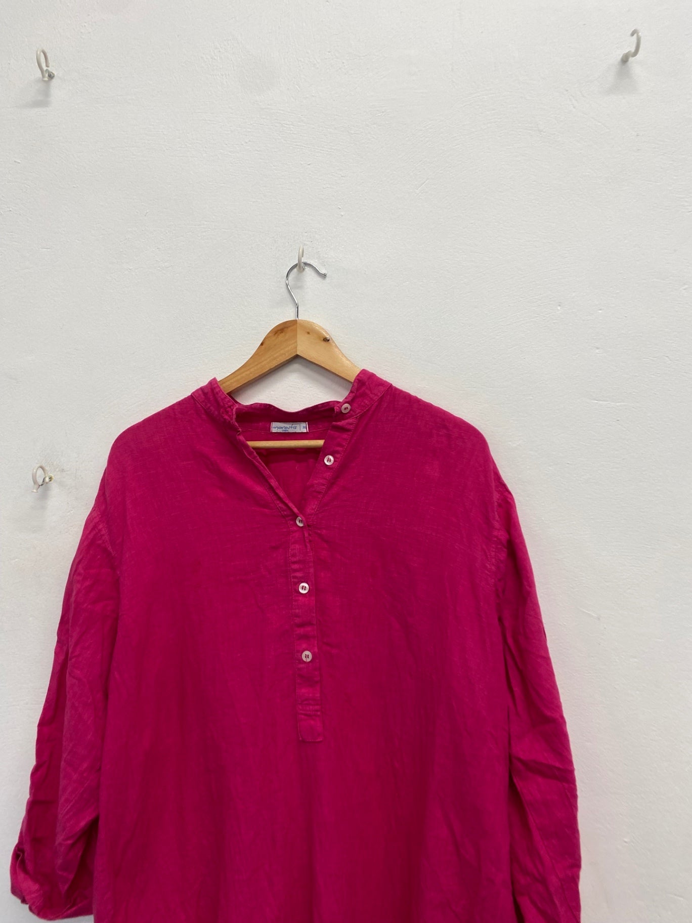 Stunning moraitis Tunic shirt Uk 10 Pink linen SO560