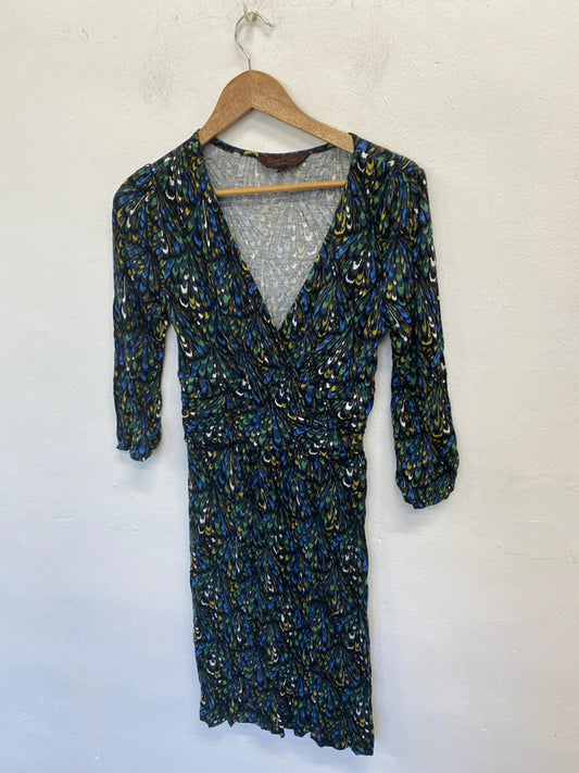 Fabulous Great Plains peacock feather dress UkM jersey LW005