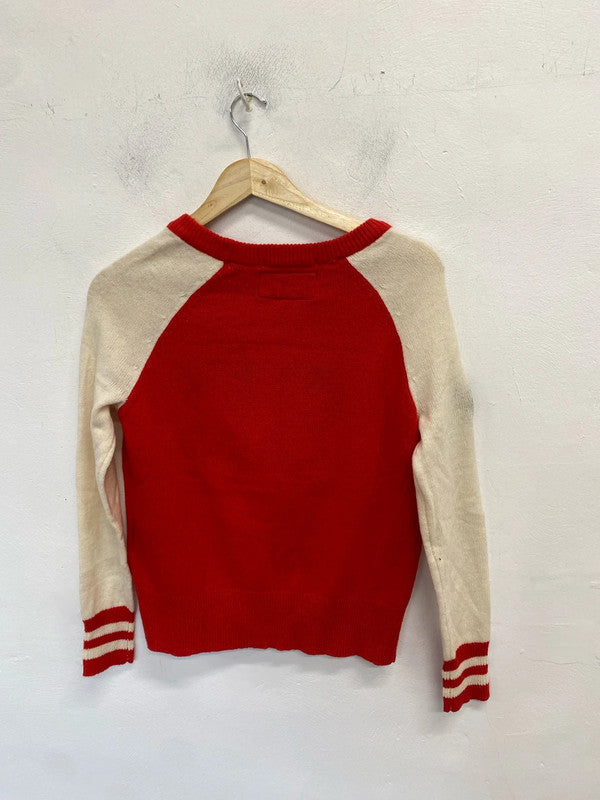 Fabulous superdry superleague nyc jumper cream red UK XS GK002