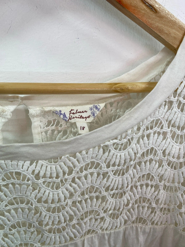 Gorgeous Falmer heritage broderie top cream 18 IM001