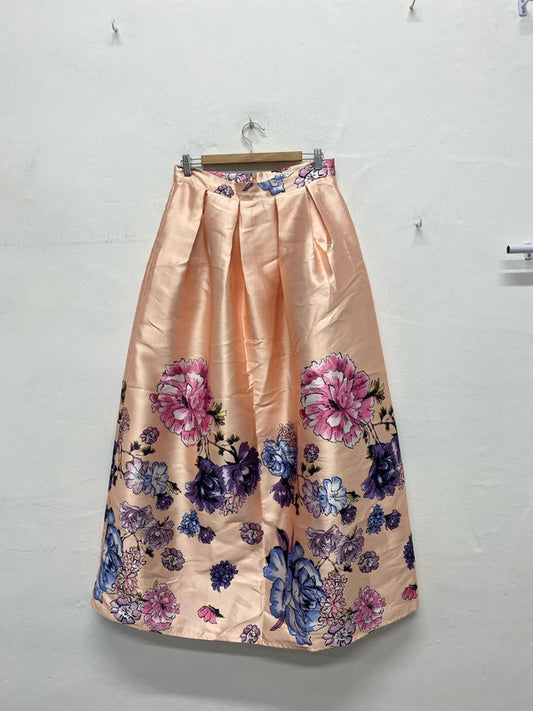 Fabulous Elenza Peach floral maxi skirt UkXL10/12 MA003