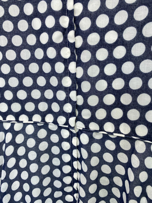 Fabulous Berkertex spotty navy Midaxi dress vintage Uk10/12 Cottagecore JM007