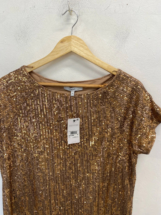 Lovely next bronze sequin tunic dress UK 10 MB001