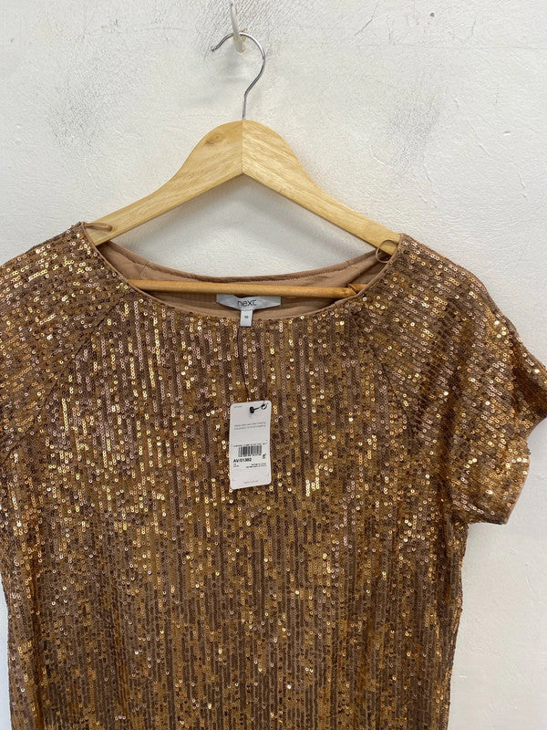 Lovely next bronze sequin tunic dress UK 10 MB001