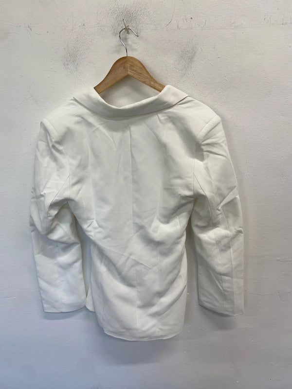 Lovely tatiama white blazer UK S AE001