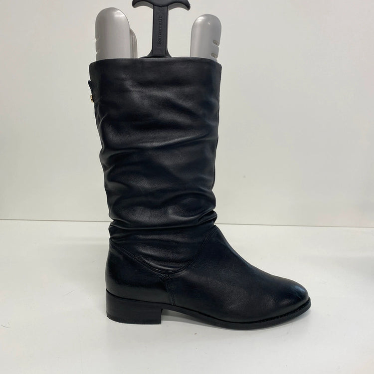 Dune Rosalinda Black Leather Slouchy Boots UK 5 New NC001