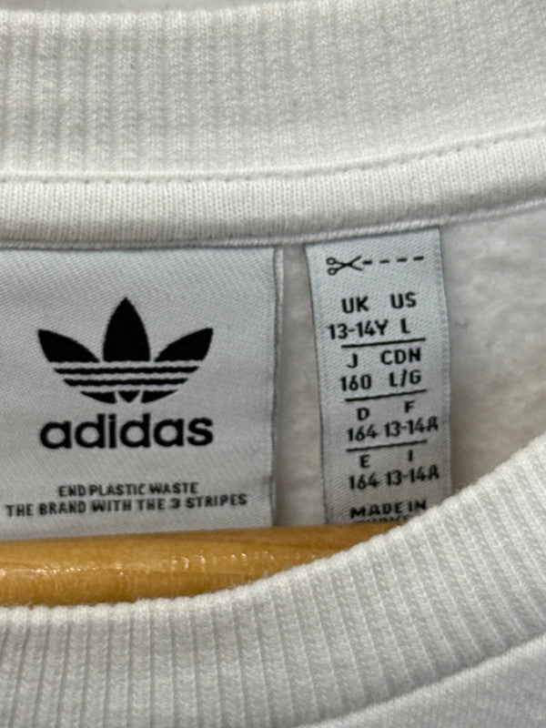 Classic Adidas 3-stripe sweatshirt white youth 13-14y NC001
