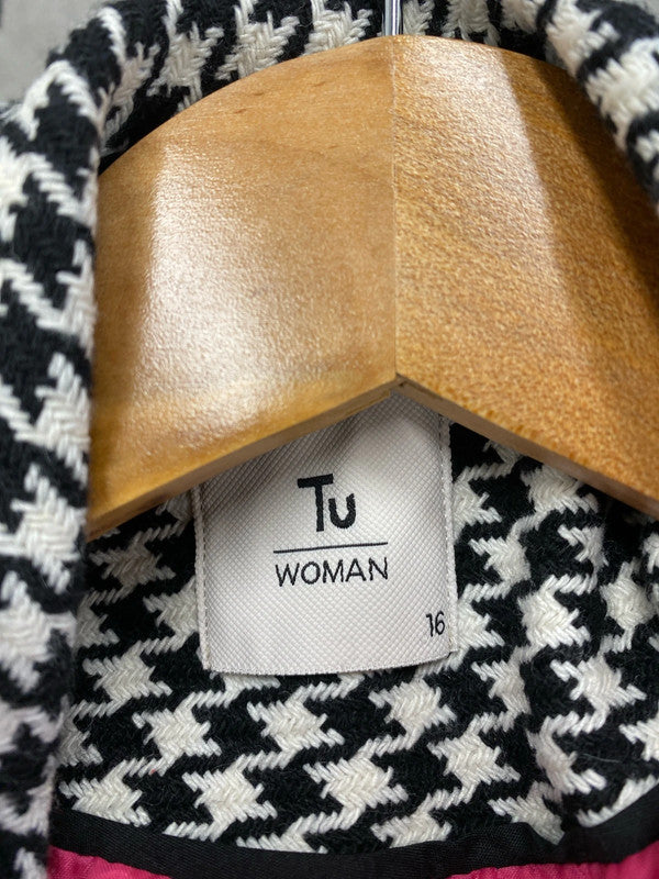 Fabulous Wool Houndstooth Co ord from TU Uk16 skirt & jacket LB001