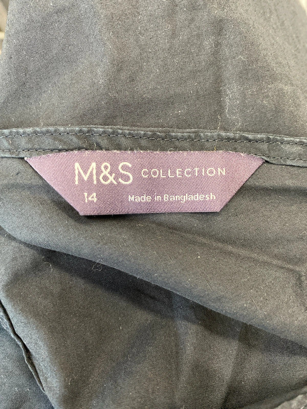 Fabulous lightweight summer black dress gypsy boho vibes Uk14 M&S LB005