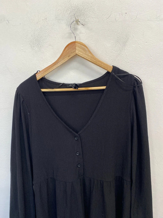 Gorgeous new look black smock dress nwt UK 12 AE001