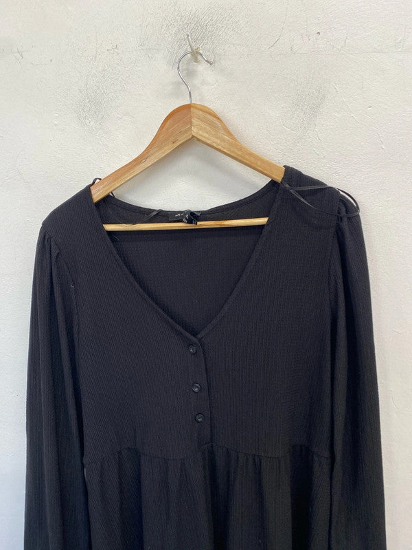 Gorgeous new look black smock dress nwt UK 12 AE001