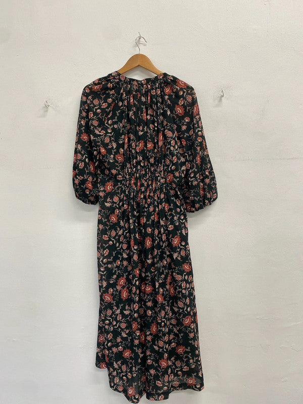 Gorgeous French connection dark green floral UK 16 FR001