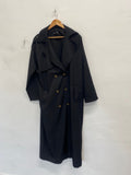 Stunning Boohoo longline Trench Coat UK 14 Black SO560