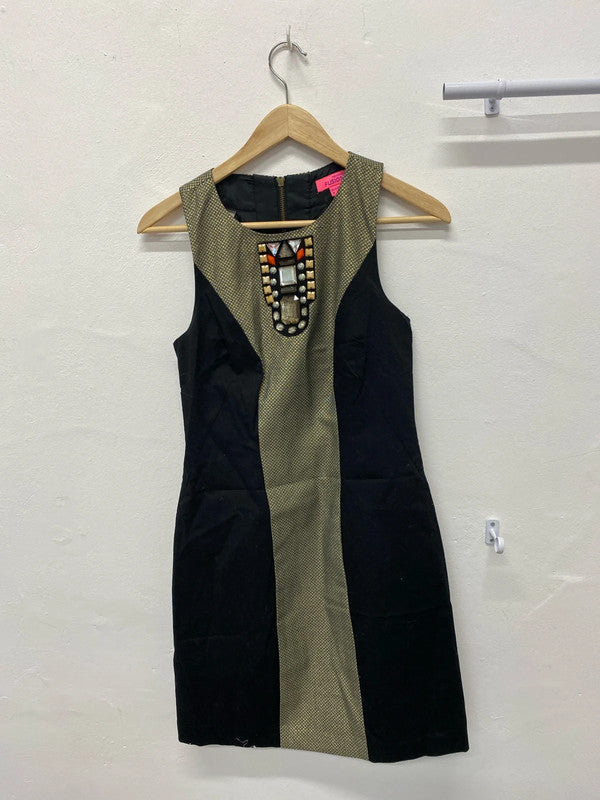 Fabulous Monsoon Fusion embellished retro dress Uk8 AG006