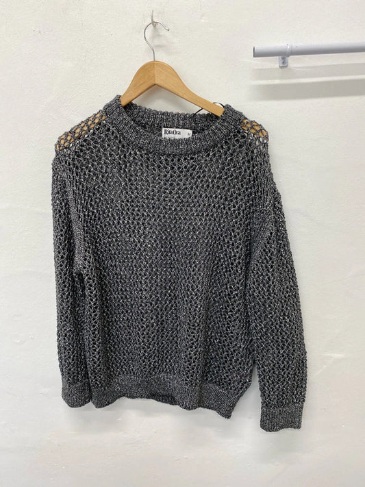 Fabulous Rita Ora silver pewter chain jumper UkM 12/14 LD003