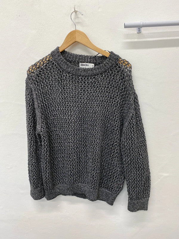 Fabulous Rita Ora silver pewter chain jumper UkM 12/14 LD003