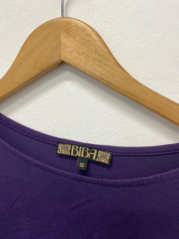 Fabulous purple t shirt embellished stud Biba Uk10 KA001