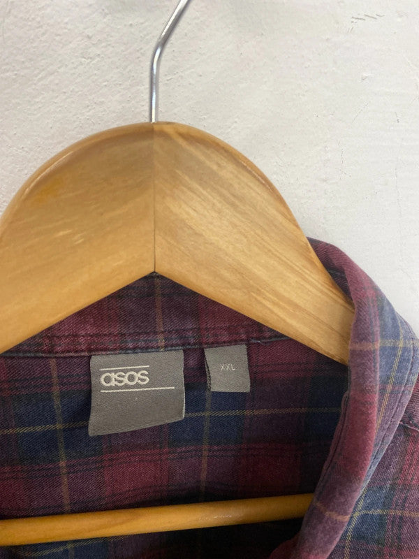 Classic ASOS men’s check shirt washed look XXL FE001