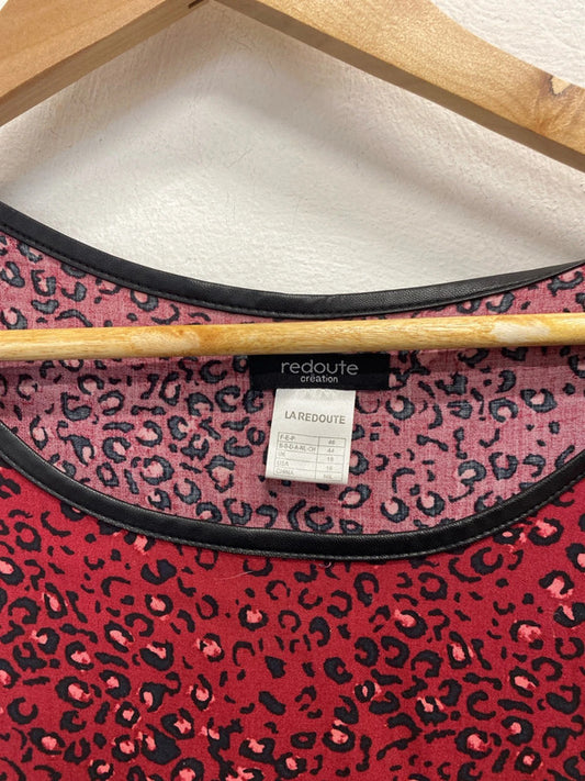 Lovely La redoute red leopard midi dress UK 18 KM003