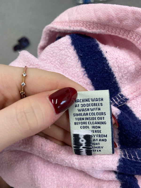 Lovely crew clothing company pink striped pullover hoodie UK 14 LB005