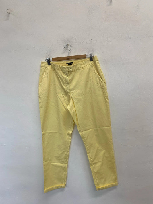 Lovely H&M yellow pastel cropped trousers UK 14 KM003