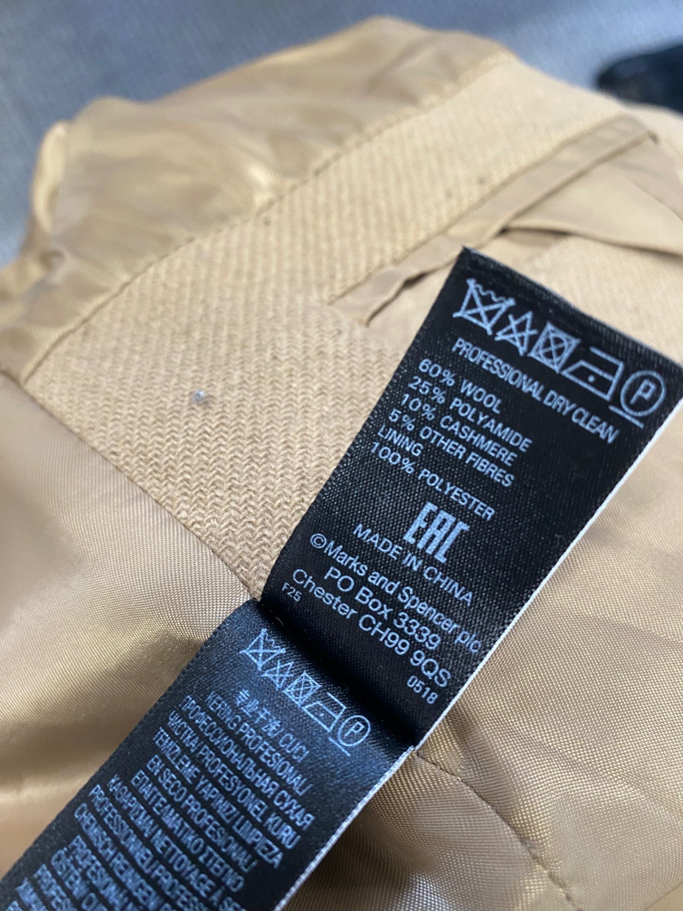 Stunning Autograph petite Longline UK 12 Tan wool blend CT551