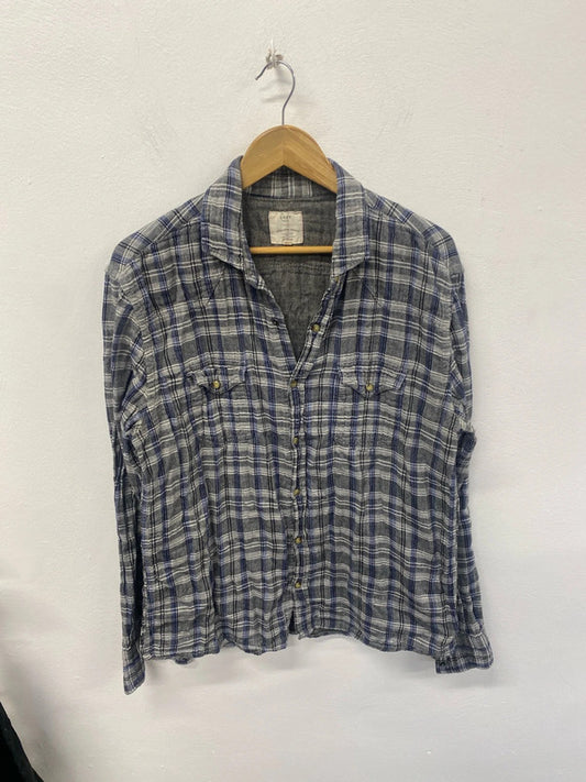 Classic Loft western shirt grey navy super soft cowboy feel XL FE001