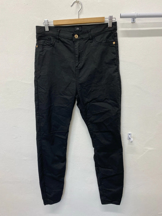 Fab River Island coated black skinny jeans Uk 14 Regular KN003