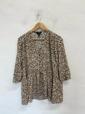 Lovely new look brown white floral blouse UK 12 NN001