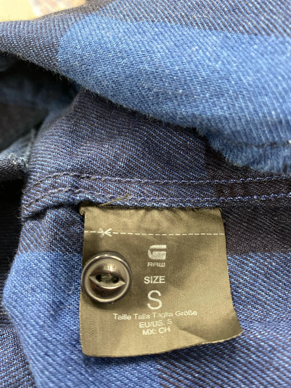 Fabulous G Raw plaid flannel shirt navy black UkS JM006