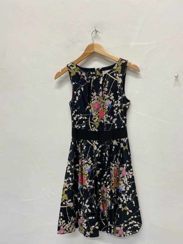 Super cute floral fit & flare dress party events Uk8 by Almari CF002