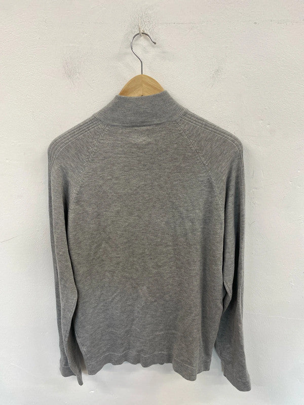 Classic 1/4 zip River Island grey jumper M SD001