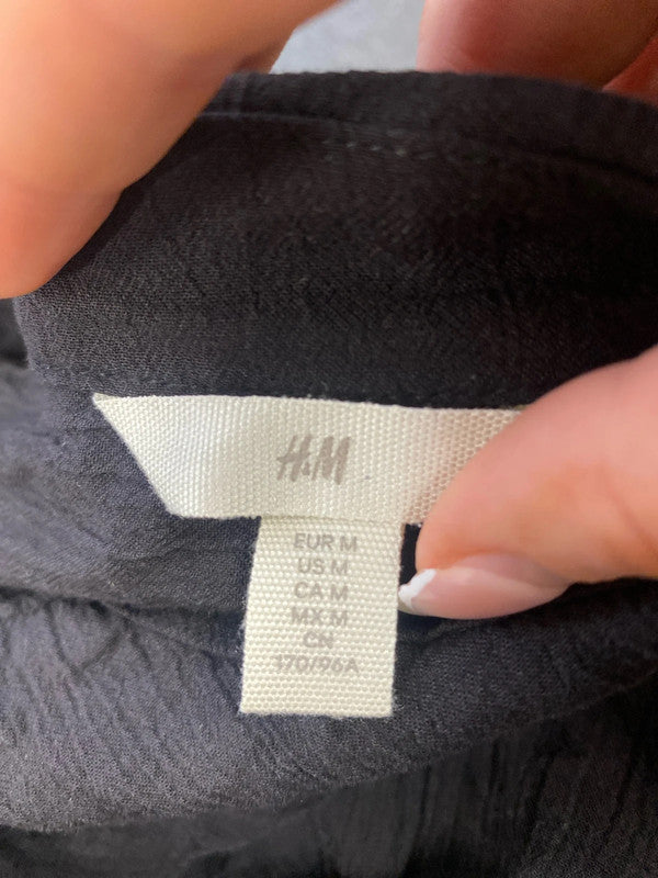 Fabulous H&M black ruched dress uk 10 KS002