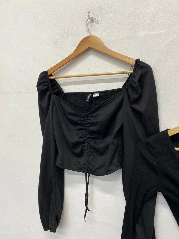 Fabulous Duo of classic black tops party or chill UK10 H&M #6 JA001