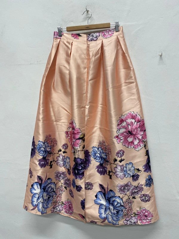 Fabulous Elenza Peach floral maxi skirt UkXL10/12 MA003