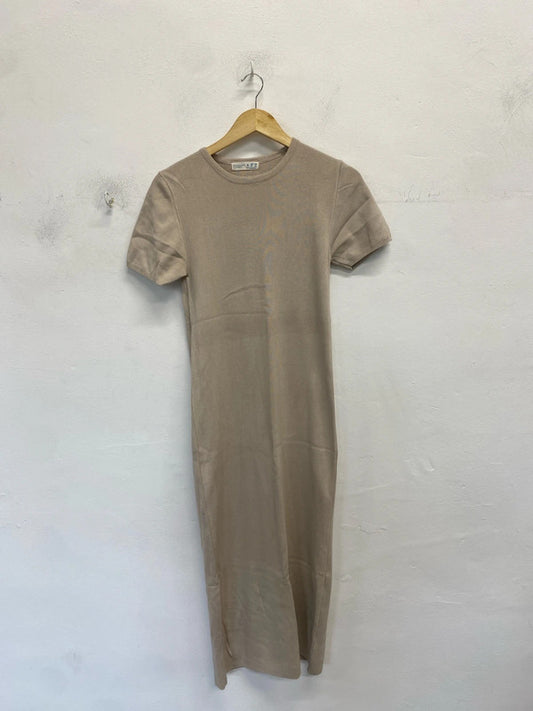 Lovely Primark casual beige Bodycon maxi dress UK S MB001