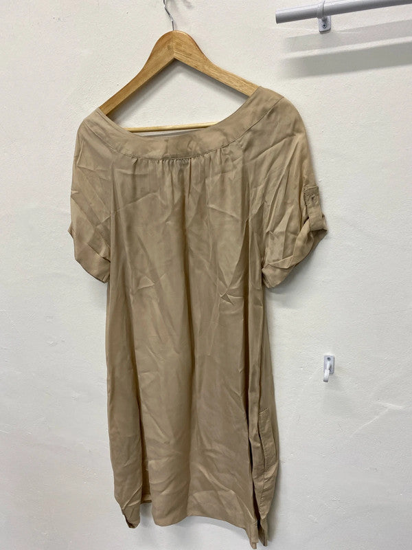 Fabulous Next Woman Slinky classic tunic dress champagne Uk16 KM003