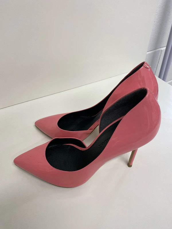 Fabulous Barbie Pink stiletto shoes UK6 faux patent leather KM004