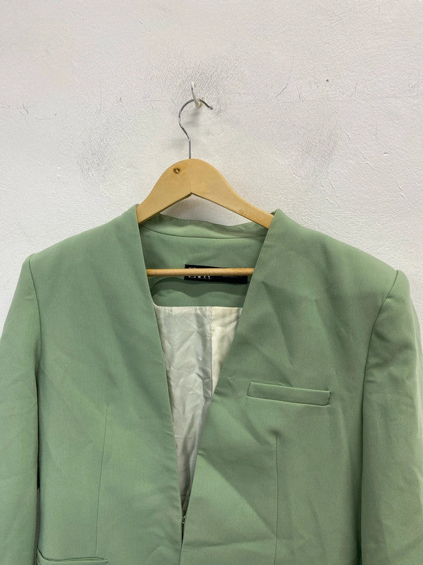 Lovely Zara green blazer mint UK XL LG006