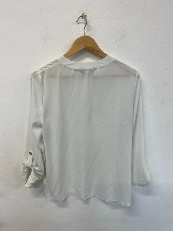 Dorothy Perkins Stylish White Loose Fit Top UK 12 LD001