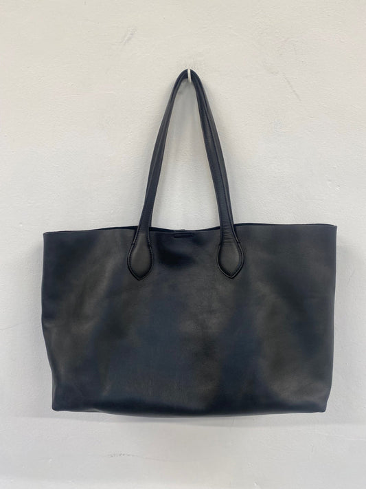 Fabulous Marks & Spencer leather Tote Bag Large Black AC504