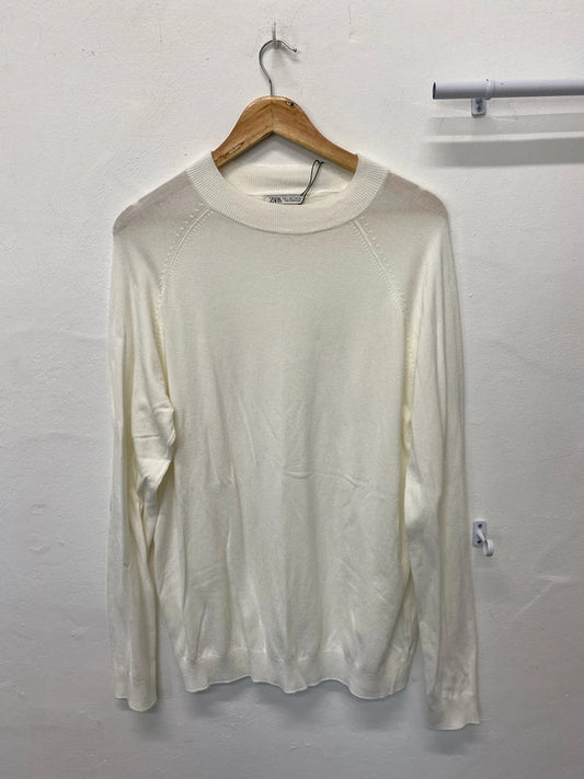 Fabulous men’s crew neck classic ivory jumper UkL JB001